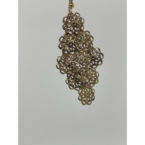 Boho Gold colored Dangle Earrings  Long Drop Chandelier  Lightweight - Picture 3 of 8